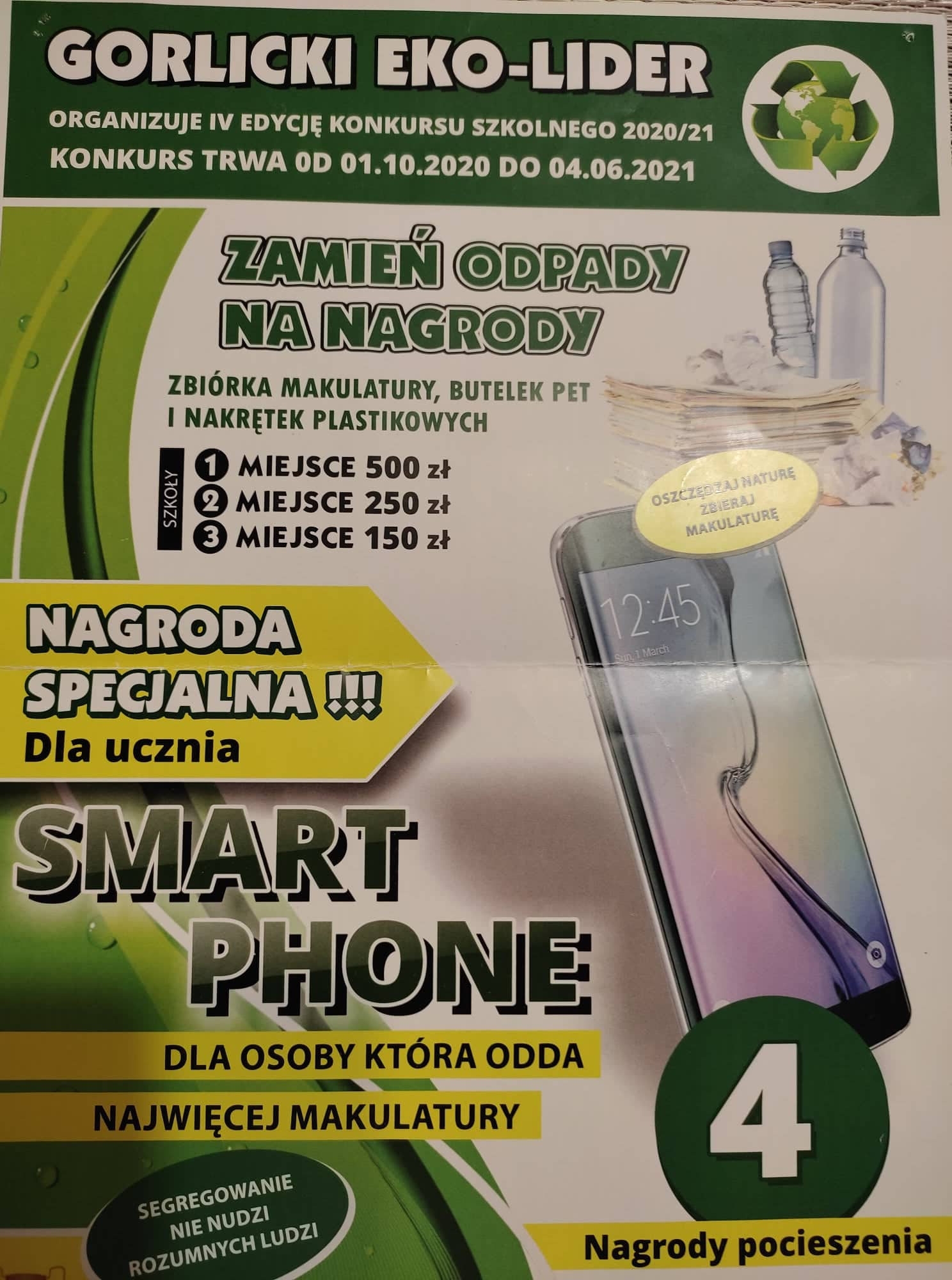 Wyniki IV edycji konkursu szkolnego „Zamień odpady na nagrody”